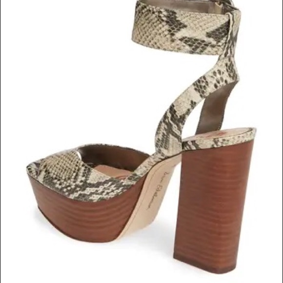 Sam Edelman Embossed Leather Platform Ankle Strap - Picture 5 of 5